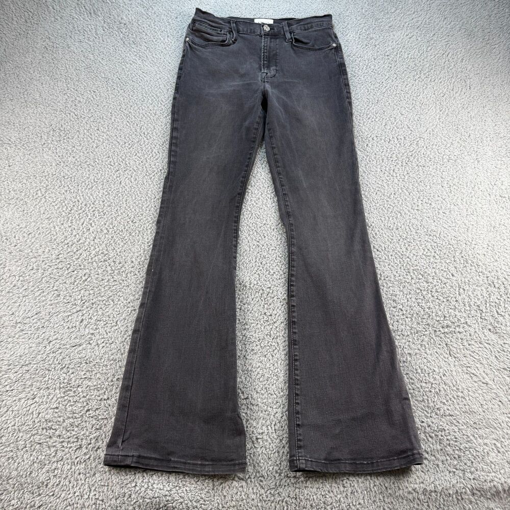 Frame Le Super High Flare Jeans Womens 30 (28x31) Stretch Black Denim Rodeo Boho